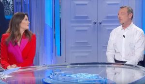 Amadeus e Giovanna Civitillo a Porta a porta