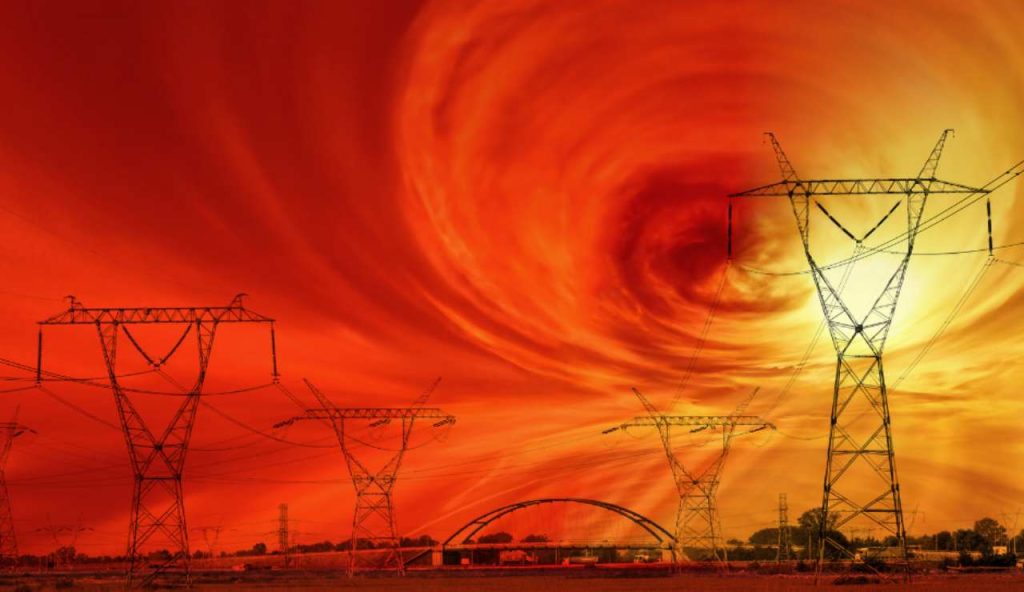 Illustrazione di una tempesta solare (Canva FOTO) - energycue.it