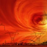 Illustrazione di una tempesta solare (Canva FOTO) - energycue.it